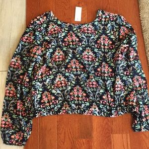 LOFT Floral Blouse- crop top!